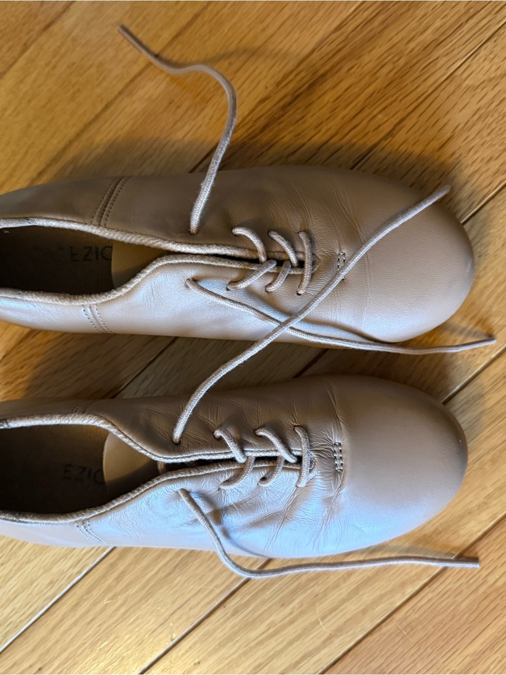 Capezio Kids Lace-Up Dance Shoes in Light Taupe